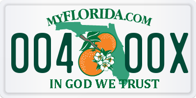 FL license plate 0040OX