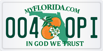 FL license plate 0040PI