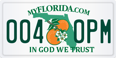 FL license plate 0040PM
