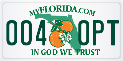 FL license plate 0040PT
