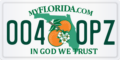 FL license plate 0040PZ
