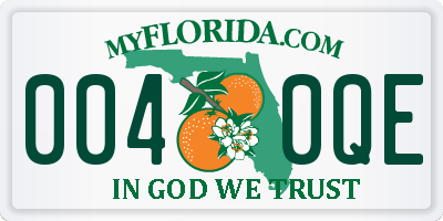 FL license plate 0040QE