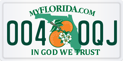 FL license plate 0040QJ