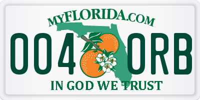 FL license plate 0040RB