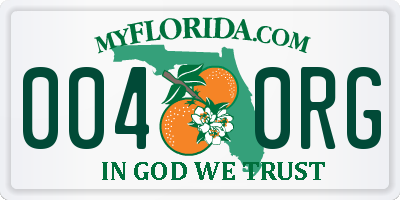 FL license plate 0040RG