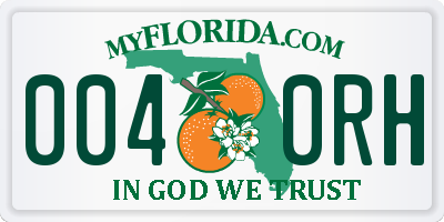FL license plate 0040RH