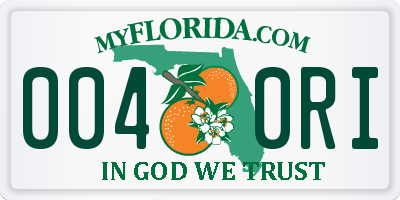 FL license plate 0040RI