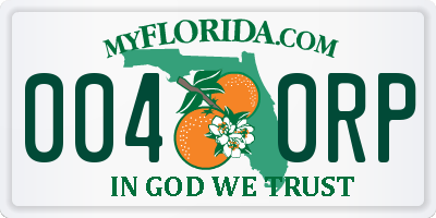 FL license plate 0040RP