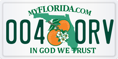 FL license plate 0040RV