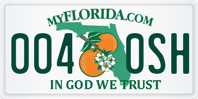 FL license plate 0040SH