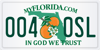 FL license plate 0040SL