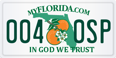 FL license plate 0040SP