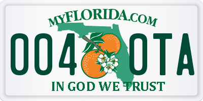 FL license plate 0040TA