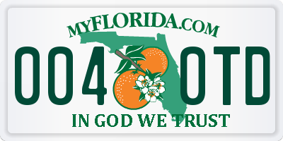 FL license plate 0040TD