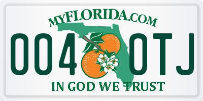 FL license plate 0040TJ
