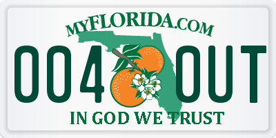 FL license plate 0040UT