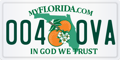 FL license plate 0040VA