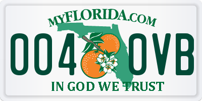 FL license plate 0040VB