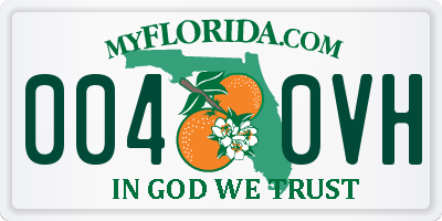 FL license plate 0040VH