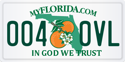 FL license plate 0040VL