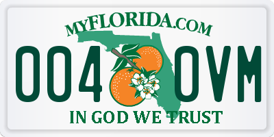 FL license plate 0040VM