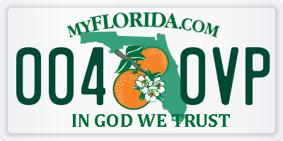 FL license plate 0040VP