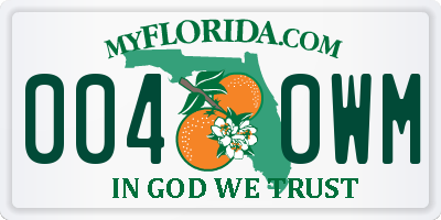 FL license plate 0040WM