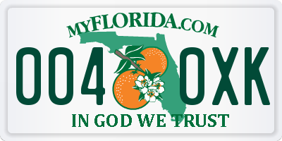 FL license plate 0040XK