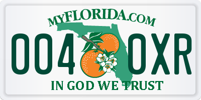 FL license plate 0040XR