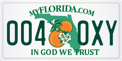 FL license plate 0040XY