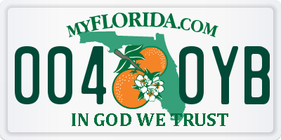 FL license plate 0040YB