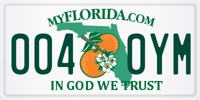 FL license plate 0040YM