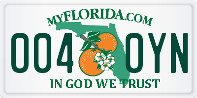 FL license plate 0040YN