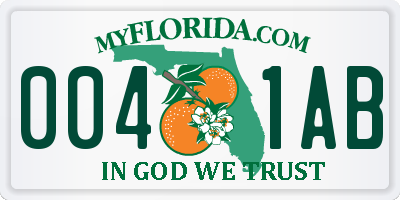 FL license plate 0041AB