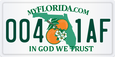 FL license plate 0041AF