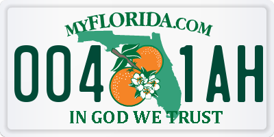 FL license plate 0041AH