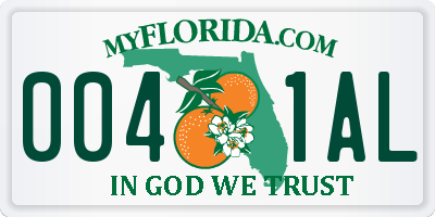FL license plate 0041AL