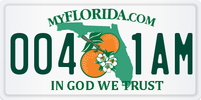 FL license plate 0041AM