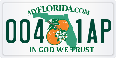 FL license plate 0041AP