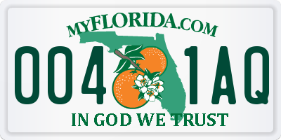 FL license plate 0041AQ