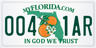 FL license plate 0041AR