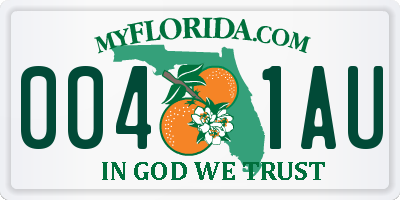 FL license plate 0041AU