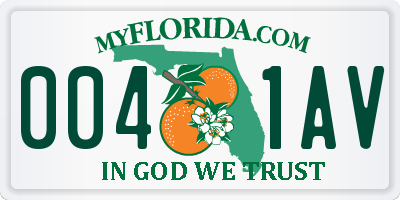 FL license plate 0041AV