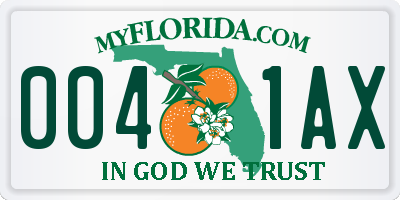 FL license plate 0041AX