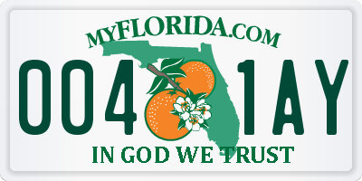 FL license plate 0041AY