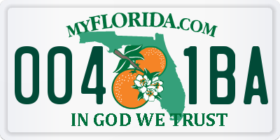 FL license plate 0041BA