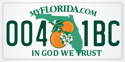 FL license plate 0041BC
