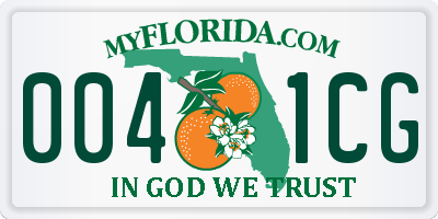 FL license plate 0041CG