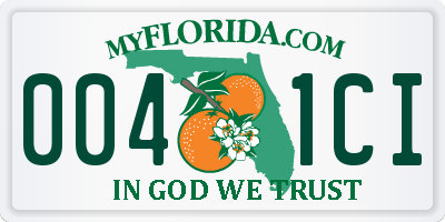FL license plate 0041CI