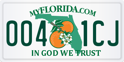 FL license plate 0041CJ